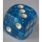 Dobbelsteen 16mm Glitter Blauw D6