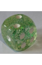 Dobbelsteen 16mm Glitter Groen D6