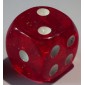 Dobbelsteen 16mm Glitter Rood D6