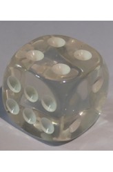 Dobbelsteen 16mm Translucent Wit D6