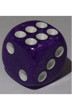 Dobbelsteen 12mm Marbled Paars D6