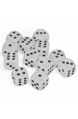 Chessex Dobbelsteen 16mm Frosted Clear with Black