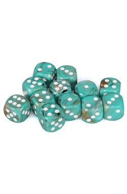 Chessex Dobbelsteen 16mm Marble Oxi-Copper with White