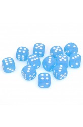 Chessex Dobbelsteen 16mm Caribbean Blue and White Chessex Dobbelsteen 16mm Caribbean Blue and White