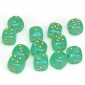 Chessex Dobbelsteen 16mm Borealis Light Green and Gold