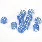 Chessex Dobbelsteen 16mm Borealis Sky Blue and White