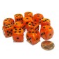 Chessex Dobbelsteen 16mm Vortex Orange and Black