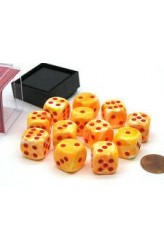Chessex Dobbelsteen 16mm Festive Sunburst and Red Chessex Dobbelsteen 16mm Festive Sunburst and Red
