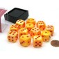 Chessex Dobbelsteen 16mm Festive Sunburst and Red