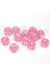 Chessex Dobbelsteen 16mm Frosted Pink and White