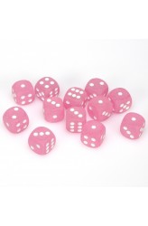 Chessex Dobbelsteen 16mm Frosted Pink and White Chessex Dobbelsteen 16mm Frosted Pink and White