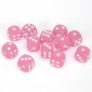 Chessex Dobbelsteen 16mm Frosted Pink and White