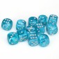 Chessex Dobbelsteen 16mm Cirrus Aqua and Silver