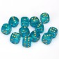 Chessex Dobbelsteen 16mm Borealis Teal and Gold