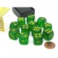 Chessex Dobbelsteen 16mm Borealis Maple Green and Yellow
