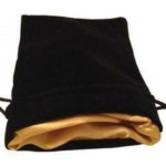 Dice Bag: zwart fluweel met gouden voering (10x15cm)