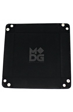 Folding Dice Tray 10x10 Leder en Fluweel - Zwart