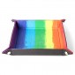 Folding Dice Tray 10x10 Leder en Fluweel - Watercolor Rainbow