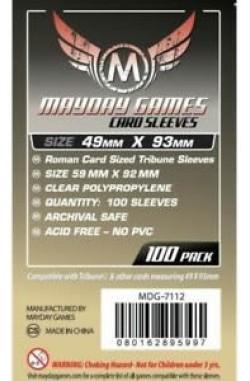 Mayday Roman Card Sized Tribune Sleeves (49x93mm) - 100 stuks