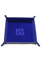 Folding Dice Tray 10x10 Leder en Fluweel - Blauw
