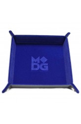 Folding Dice Tray 10x10 Leder en Fluweel - Blauw