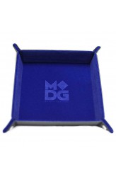 Folding Dice Tray 10x10 Leder en Fluweel - Blauw Folding Dice Tray 10x10 Leder en Fluweel - Blauw