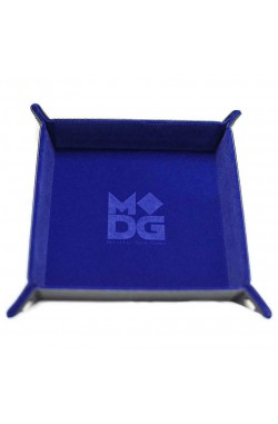 Folding Dice Tray 10x10 Leder en Fluweel - Blauw Folding Dice Tray 10x10 Leder en Fluweel - Blauw