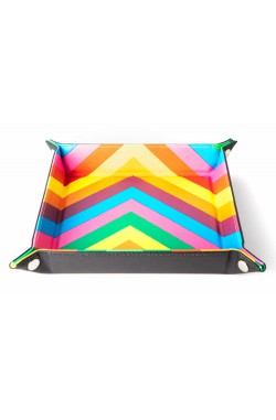 Folding Dice Tray 10x10 Leder en Fluweel - Rainbow Folding Dice Tray 10x10 Leder en Fluweel - Rainbow