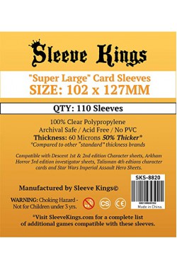 Sleeve Kings Super Large Card Sleeves (102x127mm) - 110 stuks Sleeve Kings Super Large Card Sleeves (102x127mm) - 110 stuks