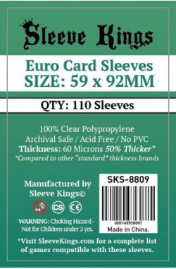 Sleeve Kings Euro Card Sleeves (59x92mm) - 110 stuks Sleeve Kings Euro Card Sleeves (59x92mm) - 110 stuks