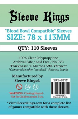 Sleeve Kings Bloodbowl Compatible Card Sleeves (78x113mm) - 110 stuks Sleeve Kings Bloodbowl Compatible Card Sleeves (78x113mm) - 110 stuks