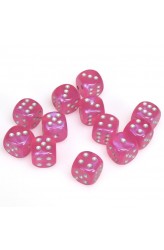 Chessex Dobbelsteen 16mm Borealis Pink and Silver Chessex Dobbelsteen 16mm Borealis Pink and Silver