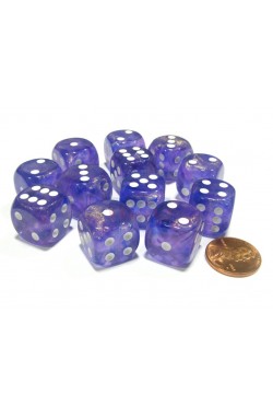 Chessex Dobbelsteen 16mm Borealis Purple and White