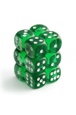 Chessex Dobbelsteen 16mm Translucent Groen