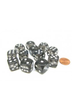 Chessex Dobbelsteen 16mm Translucent Zwart