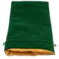 Dice Bag: groen fluweel met gouden voering (15x20cm)