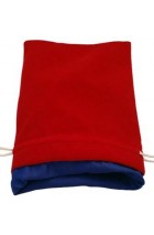 Dice Bag: rood fluweel met blauwe voering (15x20cm)