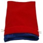 Dice Bag: rood fluweel met blauwe voering (15x20cm)