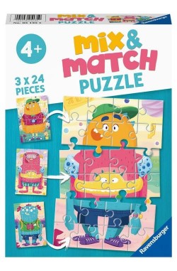 Mix & Match Grappige monsters - Puzzel (3x24) Mix & Match Grappige monsters - Puzzel (3x24)