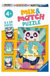 Mix & Match Rockende dieren - Puzzel (3x24)