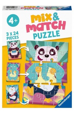 Mix & Match Rockende dieren - Puzzel (3x24) Mix & Match Rockende dieren - Puzzel (3x24)