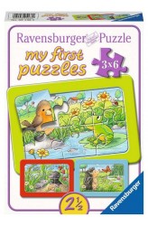 Kleine dieren in de tuin - Puzzel (3x6)
