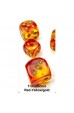 Chessex Dobbelsteen 16mm Gemini Translucent Red Yellow/Gold Chessex Dobbelsteen 16mm Gemini Translucent Red Yellow/Gold