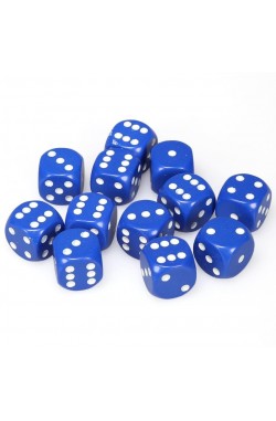 Chessex Dobbelsteen 16mm Opaak Blauw Chessex Dobbelsteen 16mm Opaak Blauw