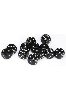 Chessex Dobbelsteen 16mm Opaak Zwart Chessex Dobbelsteen 16mm Opaak Zwart