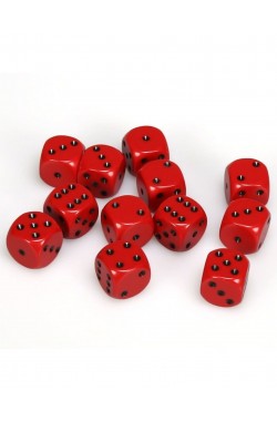 Chessex Dobbelsteen 16mm Opaak Rood/Zwart Chessex Dobbelsteen 16mm Opaak Rood/Zwart