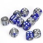 Chessex Dobbelsteen 16mm Gemini Blue-Steel with white