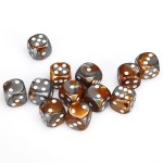 Chessex Dobbelsteen 16mm Gemini Copper-Steel with white