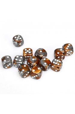 Chessex Dobbelsteen 16mm Gemini Copper-Steel with white Chessex Dobbelsteen 16mm Gemini Copper-Steel with white