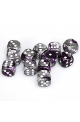 Chessex Dobbelsteen 16mm Gemini Purple Steel/White